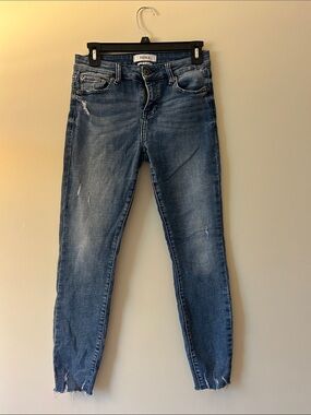 pistola Medium Blue Skinny Jeans with Subtle Distressing